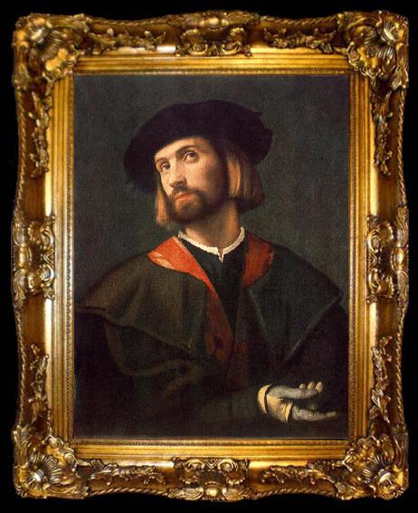 framed  MORETTO da Brescia Portrait of a Man sg, ta009-2